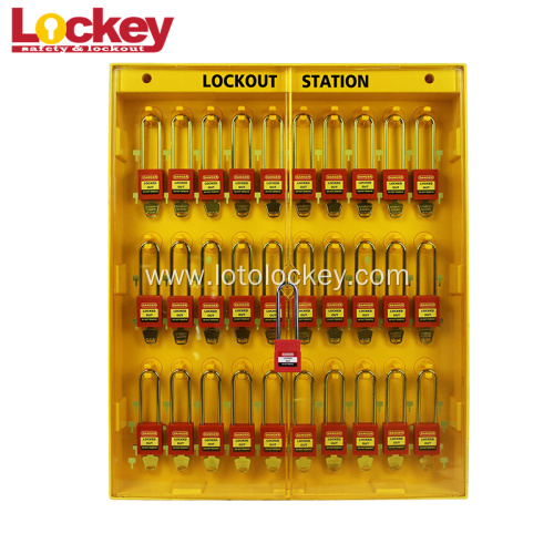 Large Combined Lockout Padlock Locks Station With Cover
